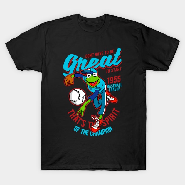 Kermit Baseball Champion T-Shirt by OniSide
